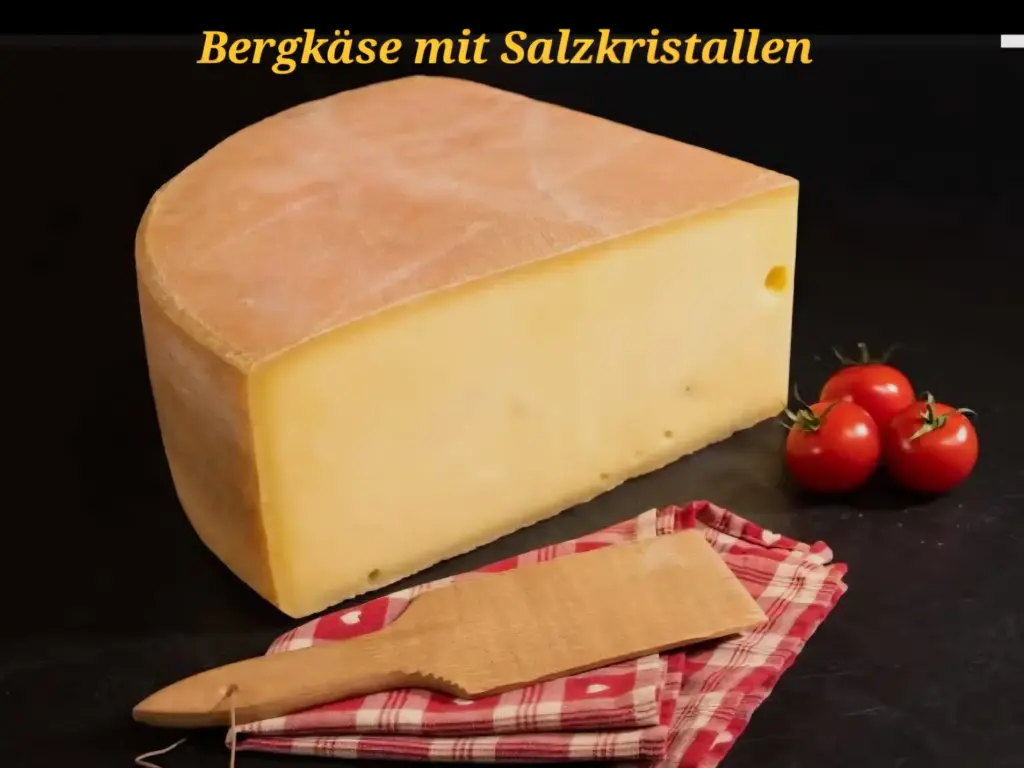 Bergkäse mit Salzkristallen